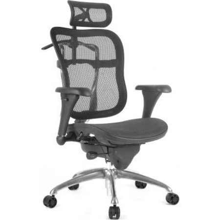 LDS INDUSTRIES ShopSol Executive Office Chair - Mesh Seat and Back - Black 1010462